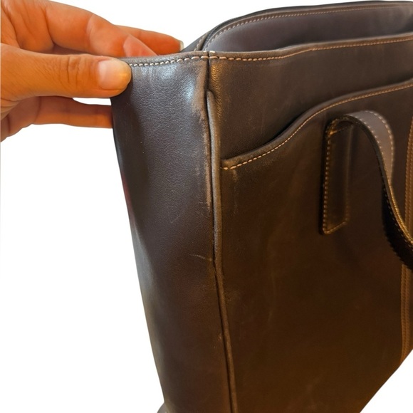 Coach Vintage Hampton Chocolate Brown Leather Laptop Shoulder Bag - Picture 3 of 15